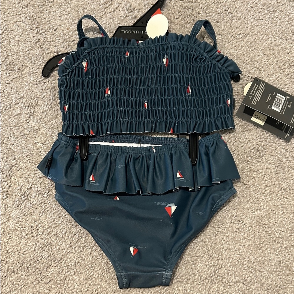 Blue Two-Piece Swimsuit 2T girl